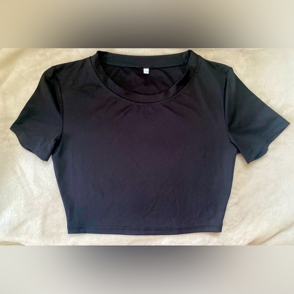 Private Label Tops - Black Flirty Crop Top - NWOT
